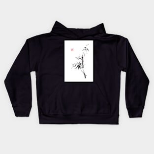 "Into the light" bamboo sumi-e painting Kids Hoodie